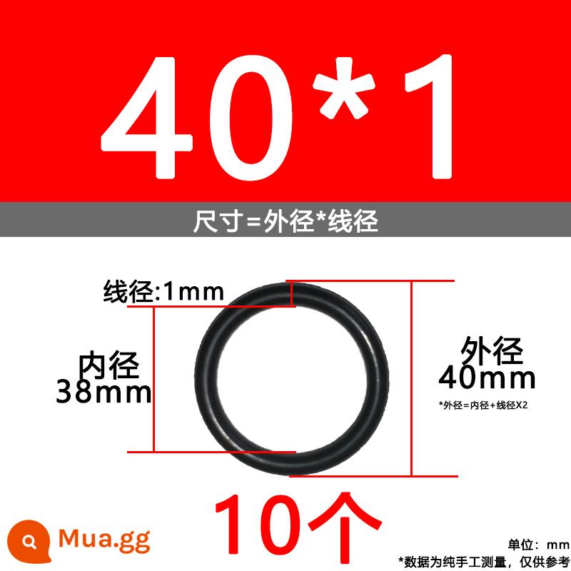 O-ring van công nghiệp van khí miễn phí vận chuyển con dấu chịu áp lực cao màu đen Dingqing flo cao su skeleton con dấu dầu chịu mài mòn hộp sửa chữa - Nitrile bên ngoài 40*1[10 miếng]