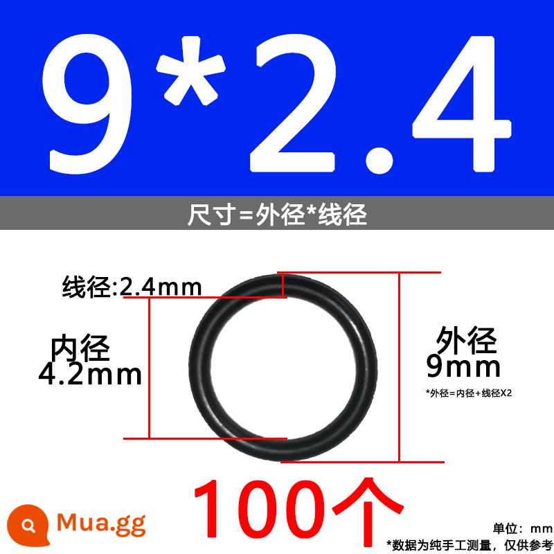 O-ring van công nghiệp van khí miễn phí vận chuyển con dấu chịu áp lực cao màu đen Dingqing flo cao su skeleton con dấu dầu chịu mài mòn hộp sửa chữa - Nitrile bên ngoài 9*2.4 [100 miếng]