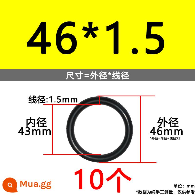 O-ring van công nghiệp van khí miễn phí vận chuyển con dấu chịu áp lực cao màu đen Dingqing flo cao su skeleton con dấu dầu chịu mài mòn hộp sửa chữa - Nitrile bên ngoài 46*1.5[10 miếng]