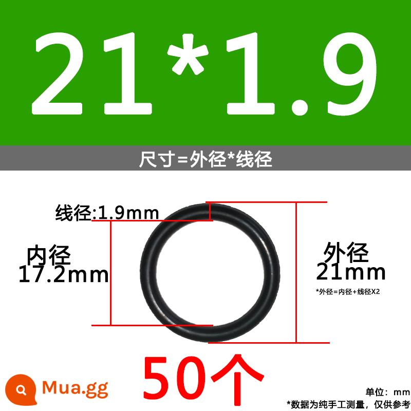 O-ring van công nghiệp van khí miễn phí vận chuyển con dấu chịu áp lực cao màu đen Dingqing flo cao su skeleton con dấu dầu chịu mài mòn hộp sửa chữa - Nitrile bên ngoài 21*1.9[50 miếng]