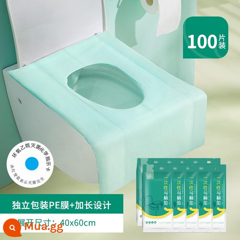 Miếng lót bồn cầu dùng một lần được bảo hiểm đầy đủ miếng lót bồn cầu bao gồm du lịch thai sản giấy đệm di động nhà vệ sinh khách sạn chuyên dụng - [Phiên bản khử trùng mở rộng] Tổng cộng 100 viên