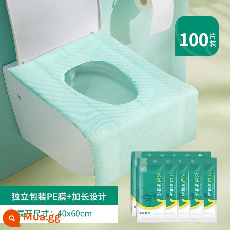 Miếng lót bồn cầu dùng một lần được bảo hiểm đầy đủ miếng lót bồn cầu bao gồm du lịch thai sản giấy đệm di động nhà vệ sinh khách sạn chuyên dụng - [Phong cách thông thường dài hơn] Tổng cộng 100 miếng