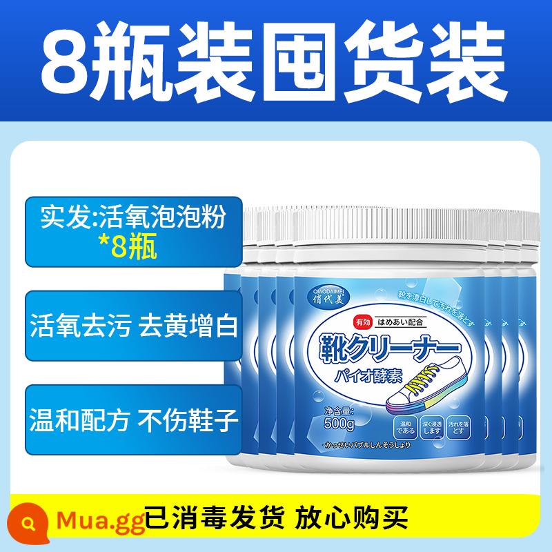 Vụ nổ muối nhỏ Giày trắng Tác nhân làm sạch DECONTAMINID Trắng và vàng, Giày rửa vàng, Bàn chải làm sạch Bong bóng Bong bóng Cổ vật Đặc biệt - Gói tám