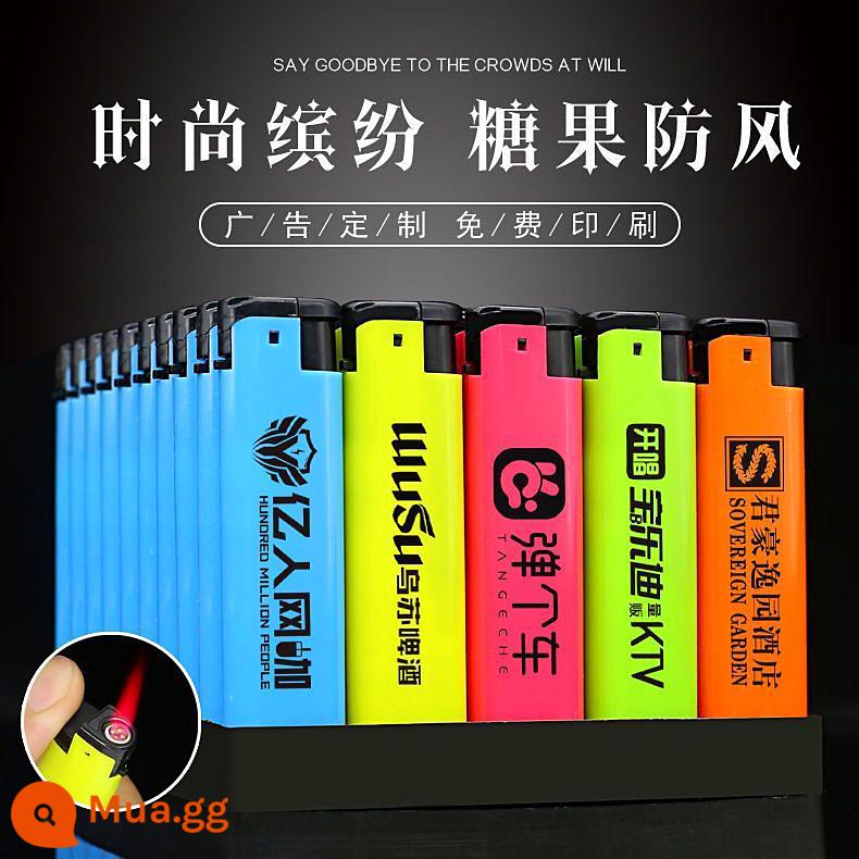 Bật lửa quảng cáo tùy chỉnh in cao cấp mờ bánh mài dùng một lần khách sạn chống gió chữ logo tùy chỉnh - 156 Kẹo [Củ Cải]