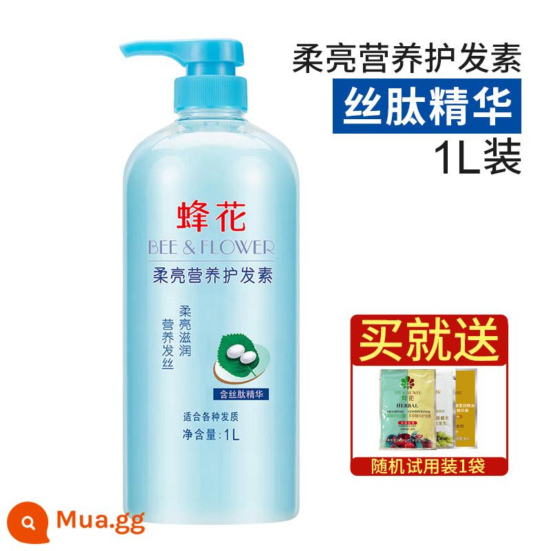 Dầu Xả Tinh Chất Protein Lúa Mì Bee Flower Silk Dinh Dưỡng Nữ Mềm Mịn, Xoăn, Khô Hàng Chính Hãng, Hàng Nội Địa Lâu Năm - Dầu xả dưỡng mềm và sáng 1L (chứa tinh chất peptide lụa)