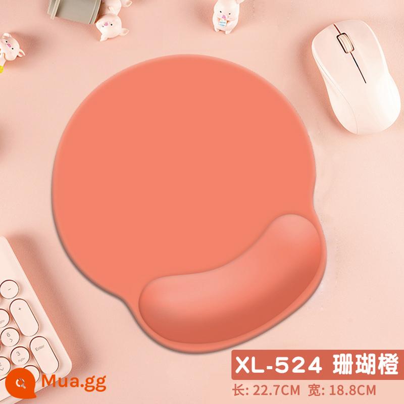 Máy Tính Cổ Tay Miếng Lót Chuột Văn Phòng Nhà Tay Silicone Còn Lại Màu Dày Nhớ Cotton Dễ Thương Miếng Lót Cổ Tay Cho Nam Và Nữ - XL-524 - Màu cam san hô