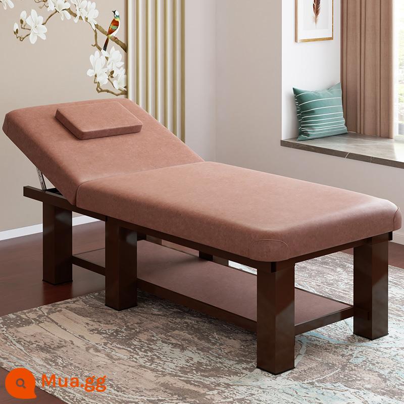 Giường làm đẹp, giường massage đặc biệt của thẩm mỹ viện, vật lý trị liệu y học cổ truyền Trung Quốc gấp tại nhà, moxibustion, thêu, nhổ lông mi và giường tai - Vải kỹ thuật chống mạt và kháng khuẩn màu nâu 190*80 [đậm 80 chân vuông]