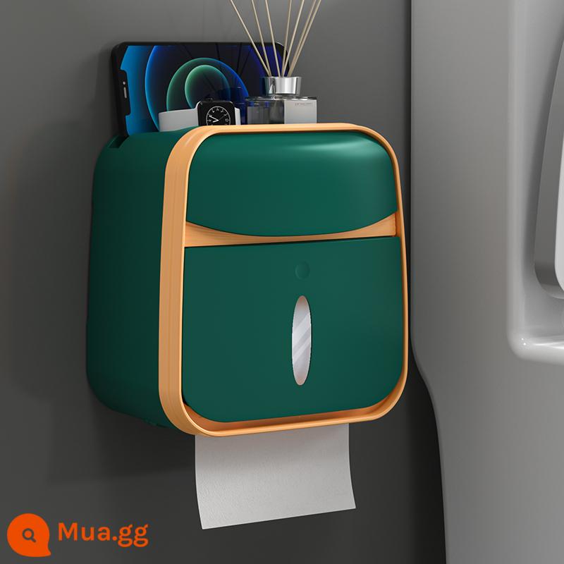 Hộp đựng khăn giấy phòng trang điểm toilet giá đựng giấy vệ sinh toilet giấy vệ sinh cuộn giấy vệ sinh có thể trích xuất giấy vệ sinh không đục lỗ treo tường chống nước - Màu xanh nhạt sang trọng [kiểu dáng thông thường] khuyến nghị bán chạy/không đục lỗ cuộn giấy vệ sinh có thể tháo rời Giấy vệ sinh phổ thông