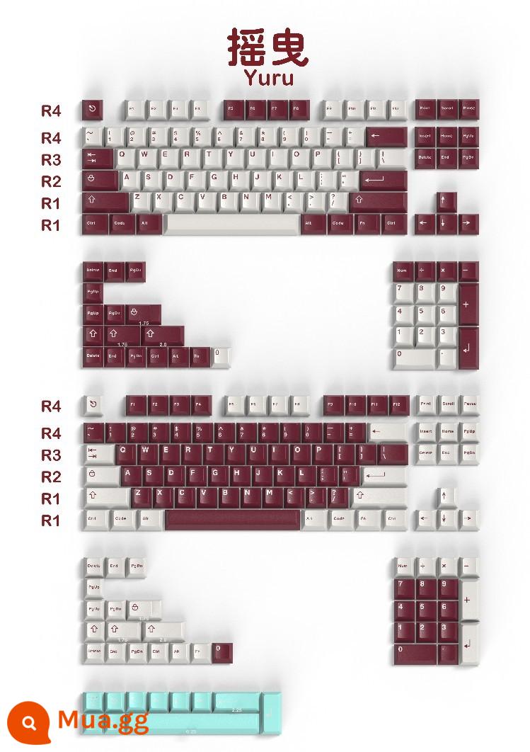 Aifei biểu tượng anh đào chiều cao ban đầu keycap ABS đúc hai màu toàn bộ ảo ảnh WOB Độc màu xanh cổ điển - biểu tượng khuôn lắc lư 253 phím