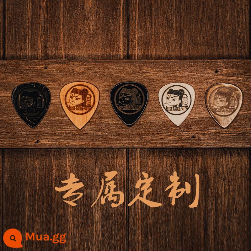 Ý Wabooka nativo phím handmade hộp gỗ xương gỗ nghệ sĩ guitar quà tặng - Miếng gắp mỏng tùy chỉnh/mỗi miếng 10 miếng