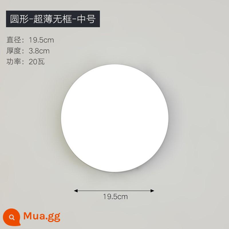 Đèn tường ngoài trời chống nước ban công cầu thang hành lang lối đi led ốp trần nhà vệ sinh bột phòng tắm ngoại thất phòng tắm đèn siêu sáng - Đèn tròn không khung siêu mỏng ánh sáng trắng trung bình 20w