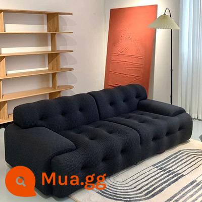 Sofa vải Rochburg tối giản kiểu Ý hiện đại tối giản hiện đại căn hộ lớn và nhỏ phòng khách không gian tự do thiết kế sofa - Vải dệt kim ba chiều 5D màu đen, chống thấm nước và chống vết bẩn