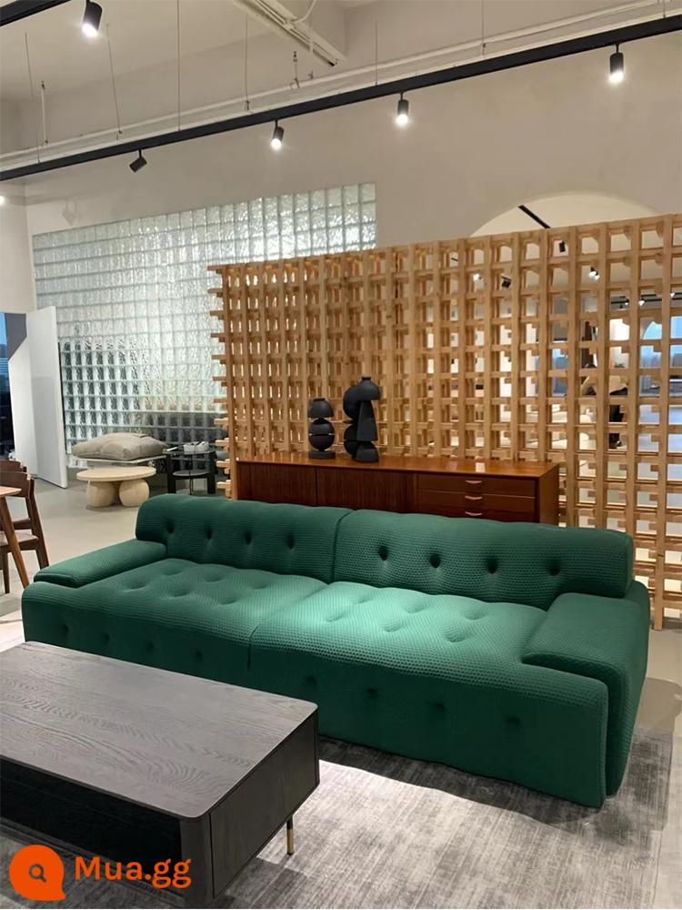 Sofa vải Rochburg tối giản kiểu Ý hiện đại tối giản hiện đại căn hộ lớn và nhỏ phòng khách không gian tự do thiết kế sofa - Vải dệt kim ba chiều 5D màu xanh đậm, chống thấm nước và chống vết bẩn