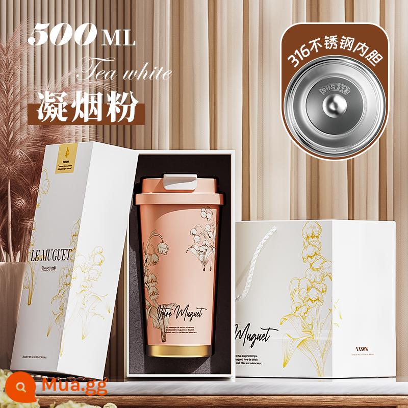 Vanow Lily Of The Valley Mới Cách Nhiệt Cà Phê Gốm Lót Bé Gái Cao Cấp Ống Hút Cốc Nước Quà Tặng Sinh Nhật - Bột ngưng tụ khói 500ml [thùng trong 316 + hộp quà tặng]