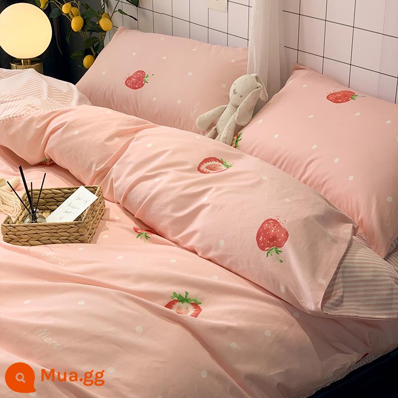 Ins vỏ chăn bông nguyên chất 150x200 mảnh đơn con đơn 100 cotton 1.5m vỏ chăn ga trải giường nữ 200x230 - Lberry