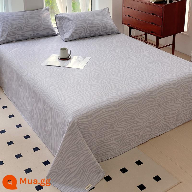 Bông cũ vải thô ga trải giường một mảnh 100 cotton màu đơn vải lanh bông vải lanh ký túc xá chăn vỏ gối đơn 2 bộ ba mảnh - CW Hoshino hoa văn màu xám