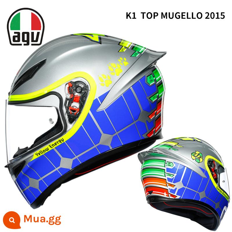 AGV K1 xe máy mũ bảo hiểm nam nữ đua xe máy full mũ chạy mũ bảo hiểm đen 8 vương miện tiểu cá mập đen rùa nhỏ bốn mùa - K1-Năng lượng mạ điện (SF Express miễn phí vận chuyển)