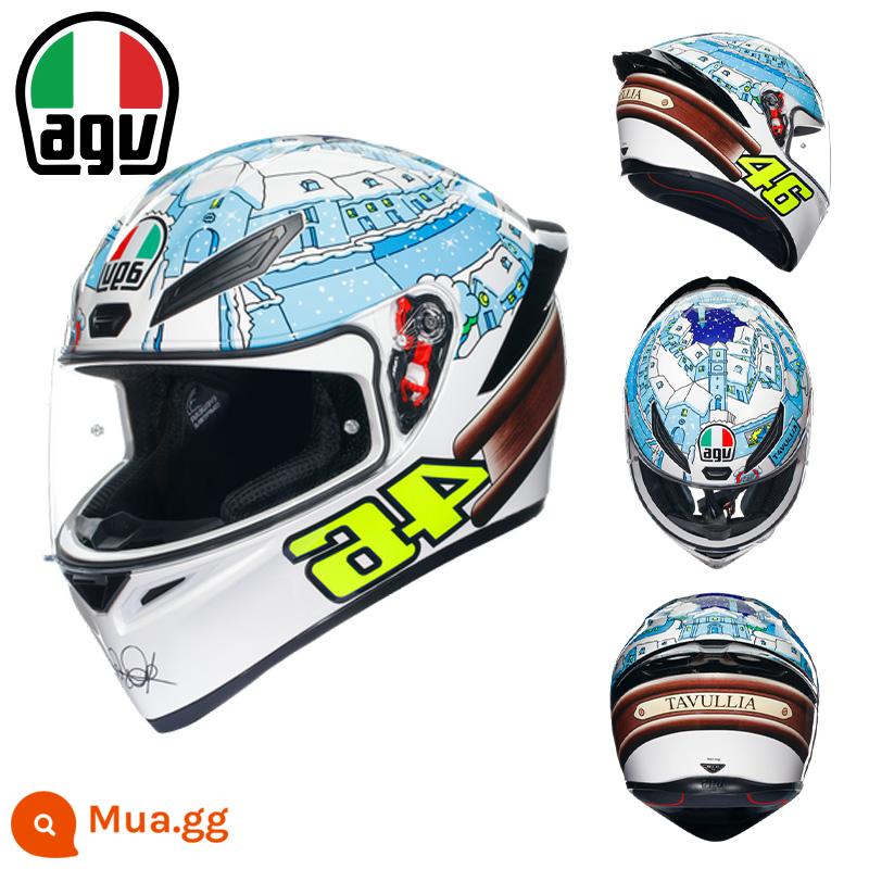 AGV K1 xe máy mũ bảo hiểm nam nữ đua xe máy full mũ chạy mũ bảo hiểm đen 8 vương miện tiểu cá mập đen rùa nhỏ bốn mùa - Nhà tuyết K1S (SF Express miễn phí vận chuyển)