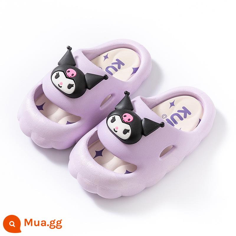 Dép trẻ em Kuromi cho bé gái mùa hè Sanrio trong nhà nhà chống trượt bé gái dép đi trong nhà để mặc bên ngoài - Kulomi tím