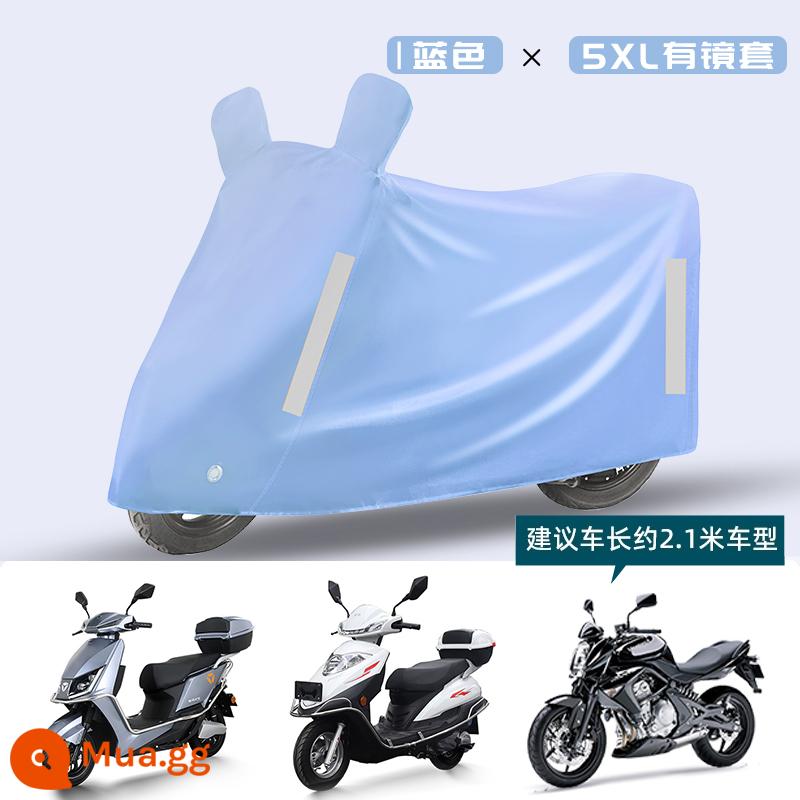 Che mưa xe điện dày phủ xe full bộ che mưa xe điện đầu máy chống nắng che xe đạp áo mưa - 5XL xanh gương [Oxford dày + túi chống thấm nước + chống mưa nắng]