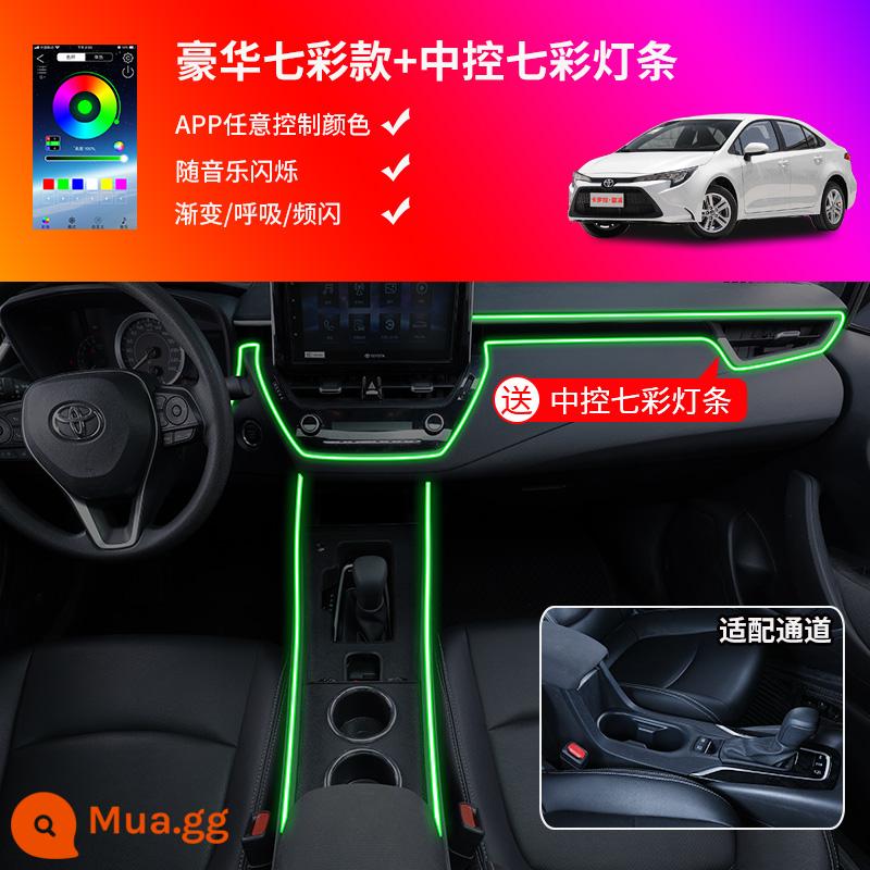 2022 Toyota Corolla Tay Hộp Chuyên Dụng Sharp Đặt Đổi Ralink Kênh Trung Tâm Tay Hộp Đôi Chi Tiết Động Cơ - Phiên bản đầy màu sắc 19-23 + Thanh đèn khí quyển điều khiển trung tâm