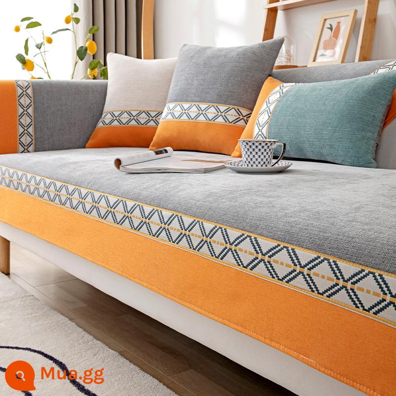 Voan Ghế Sofa Đệm Bốn Mùa Đa Năng 2021 Mới Đơn Giản Hiện Đại Đệm Bọc Ghế Sofa Bao Khăn Vải - Mulan-màu xám cao cấp