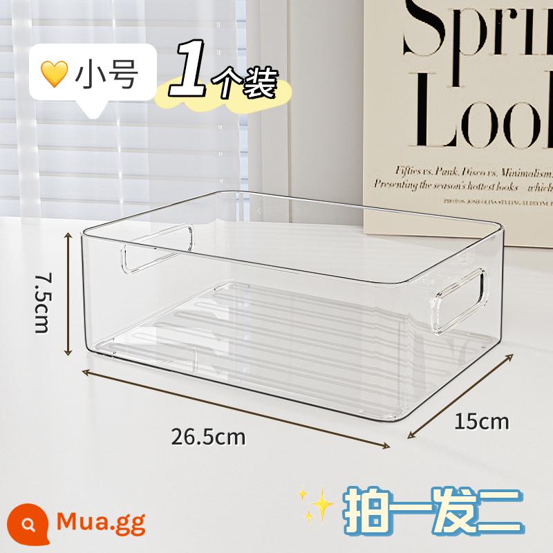 Máy Tính Để Bàn Hộp Bảo Quản Acrylic Hộp Trong Suốt Đồ Ăn Nhẹ Sản Phẩm Chăm Sóc Da Đồ Lặt Vặt Giỏ Bàn Mỹ Phẩm Kệ Giá Đựng Đồ - Dây đeo trong suốt di động [có thể xếp chồng] bắn một phát và hai phát