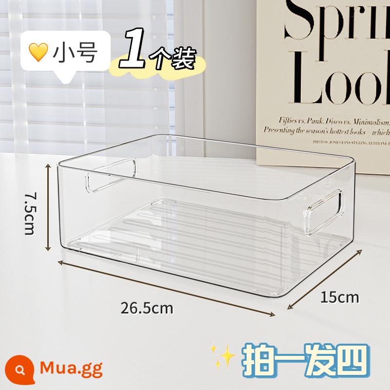 Máy Tính Để Bàn Hộp Bảo Quản Acrylic Hộp Trong Suốt Đồ Ăn Nhẹ Sản Phẩm Chăm Sóc Da Đồ Lặt Vặt Giỏ Bàn Mỹ Phẩm Kệ Giá Đựng Đồ - Dây đeo trong suốt di động [có thể xếp chồng lên nhau] bắn bốn phát