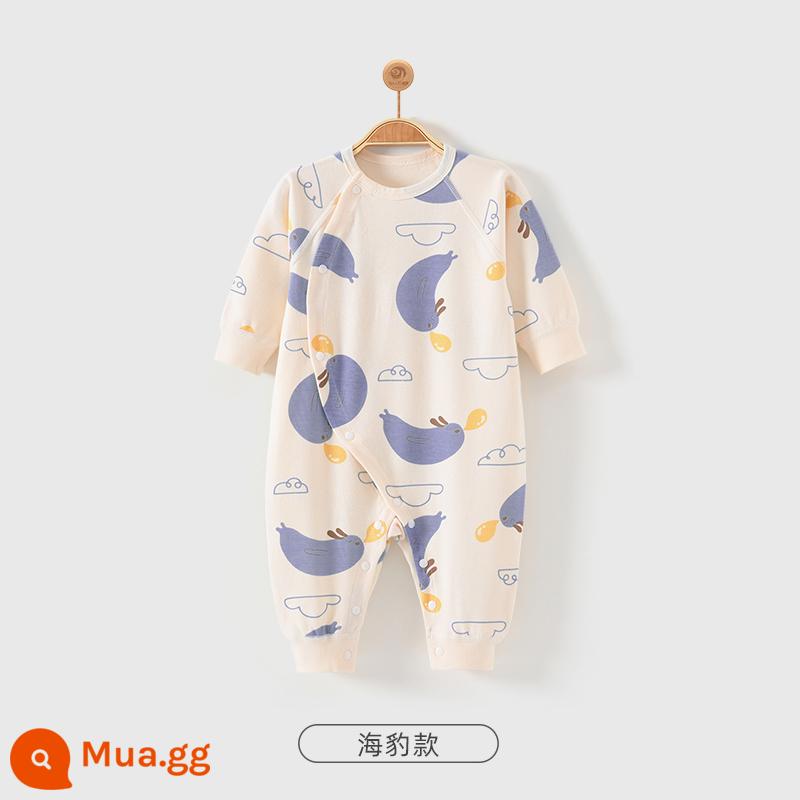 Nhiều Màu Sắc Phòng Bé Quần Áo Jumpsuit Mùa Xuân Và Mùa Thu Cho Bé Bộ Đồ Mùa Thu Sơ Sinh Mùa Thu Nguyên Chất Cotton Dài Tay Rompers - niêm phong