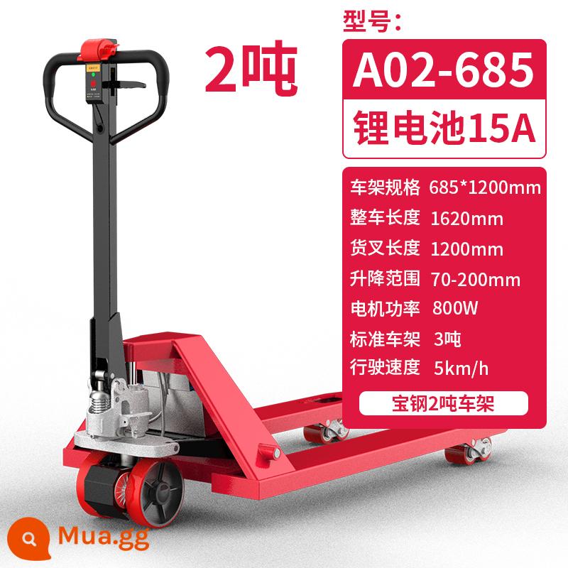 Xe nâng điện 2 tấn leo núi bán điện gia súc 3 tấn xe điện thủy lực xe tải pallet kho xe nâng pallet pin lithium - Pin lithium bán điện/2 tấn/685*1200/15A thích hợp cho mặt đất bằng phẳng