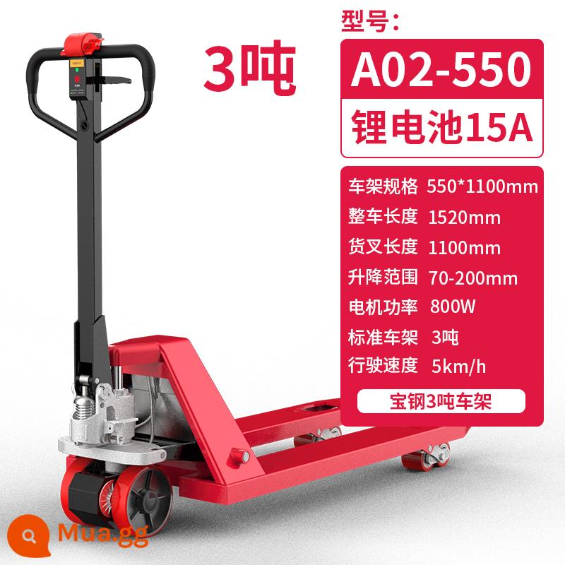 Xe nâng điện 2 tấn leo núi bán điện gia súc 3 tấn xe điện thủy lực xe tải pallet kho xe nâng pallet pin lithium - Pin lithium bán điện/3 tấn/550*1100/15A thích hợp cho mặt đất bằng phẳng