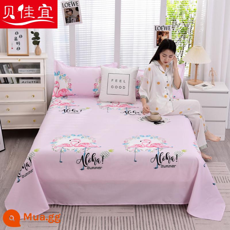 Tấm ga trải giường cotton đã giặt một mảnh mùa đông đôi chải chăn đơn Kang vỏ gối đơn ký túc xá sinh viên giường đơn ba món - chim hai cánh