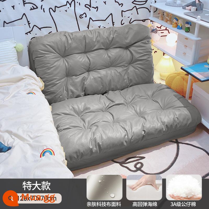 Sofa lười có thể nằm và ngủ trên chiếu tatami phòng ngủ đơn và đôi gấp sofa giường đôi ghế ban công giải trí - Chất liệu cotton búp bê và màu xám nhạt cực lớn [120*260]