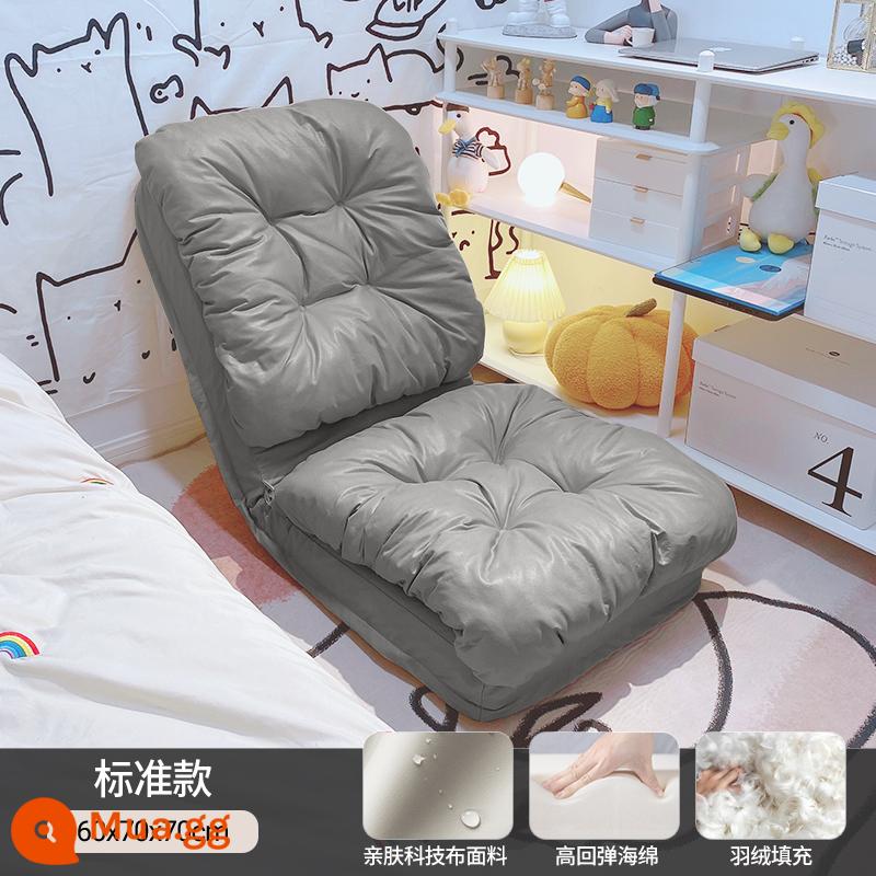 Sofa lười có thể nằm và ngủ trên chiếu tatami phòng ngủ đơn và đôi gấp sofa giường đôi ghế ban công giải trí - Màu xám nhạt & lông tơ tiêu chuẩn + chất liệu cotton búp bê [60*260]