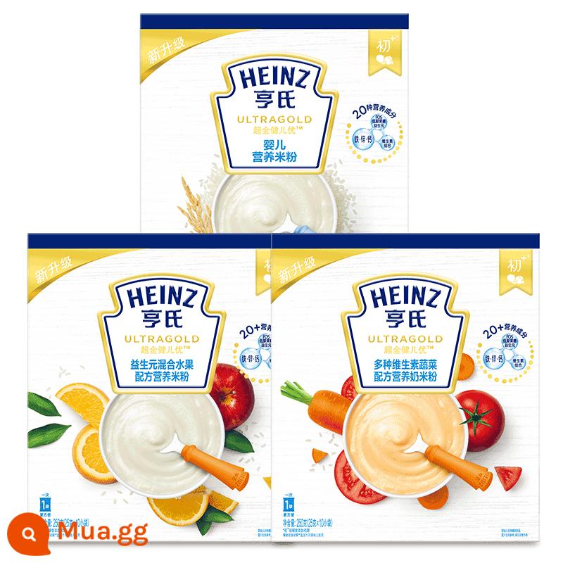 Mì ăn liền Heinz super gold rau củ quả thịt bò cà chua sắt kẽm canxi cá hồi 250g*3 hộp kết hợp - Bé + Rau + Trái Cây ba hộp, năm nay bé sinh 2-3 tháng, bảo hành 18 tháng