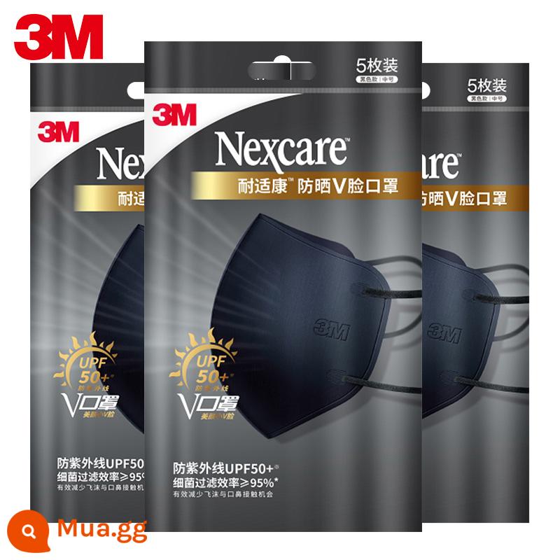 Mặt nạ 3M Nashikang Kem chống nắng V-face 3D Mặt nạ ba chiều dùng một lần Hiệu quả lọc vi khuẩn ≥95% - Mặt nạ chống nắng chữ V 5 miếng × 3 gói (cỡ vừa)