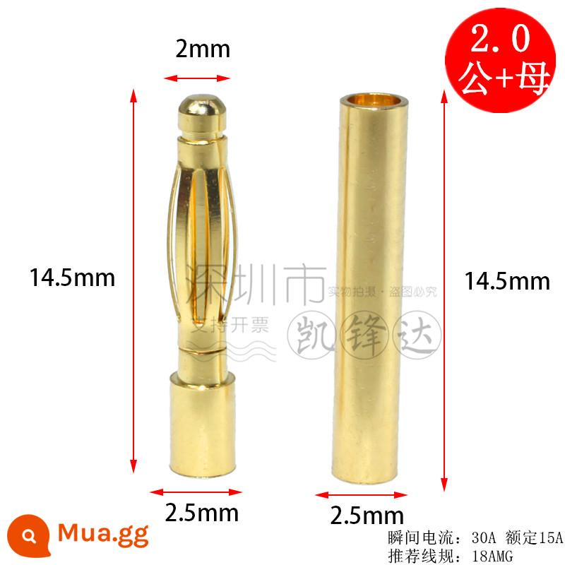 Mô hình máy bay bằng đồng nguyên chất mạ vàng đầu chuối 2.0/3.0/4.0/5.0/6.0/8.0mm động cơ điện tử thống đốc phích cắm đặc biệt - 2,0 5 nam và 5 nữ mỗi người