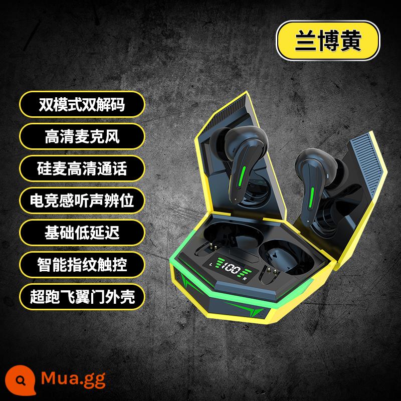 Tai nghe Bluetooth thể thao điện tử chơi game không dây thực sự không có độ trễ giảm tiếng ồn in-ear cao cấp mới 2022 thời lượng pin siêu dài - Rambo Yellow [Phiên bản tiêu chuẩn chế độ kép ★ Giọng nói HD ❤ Thời lượng pin 480 giờ]