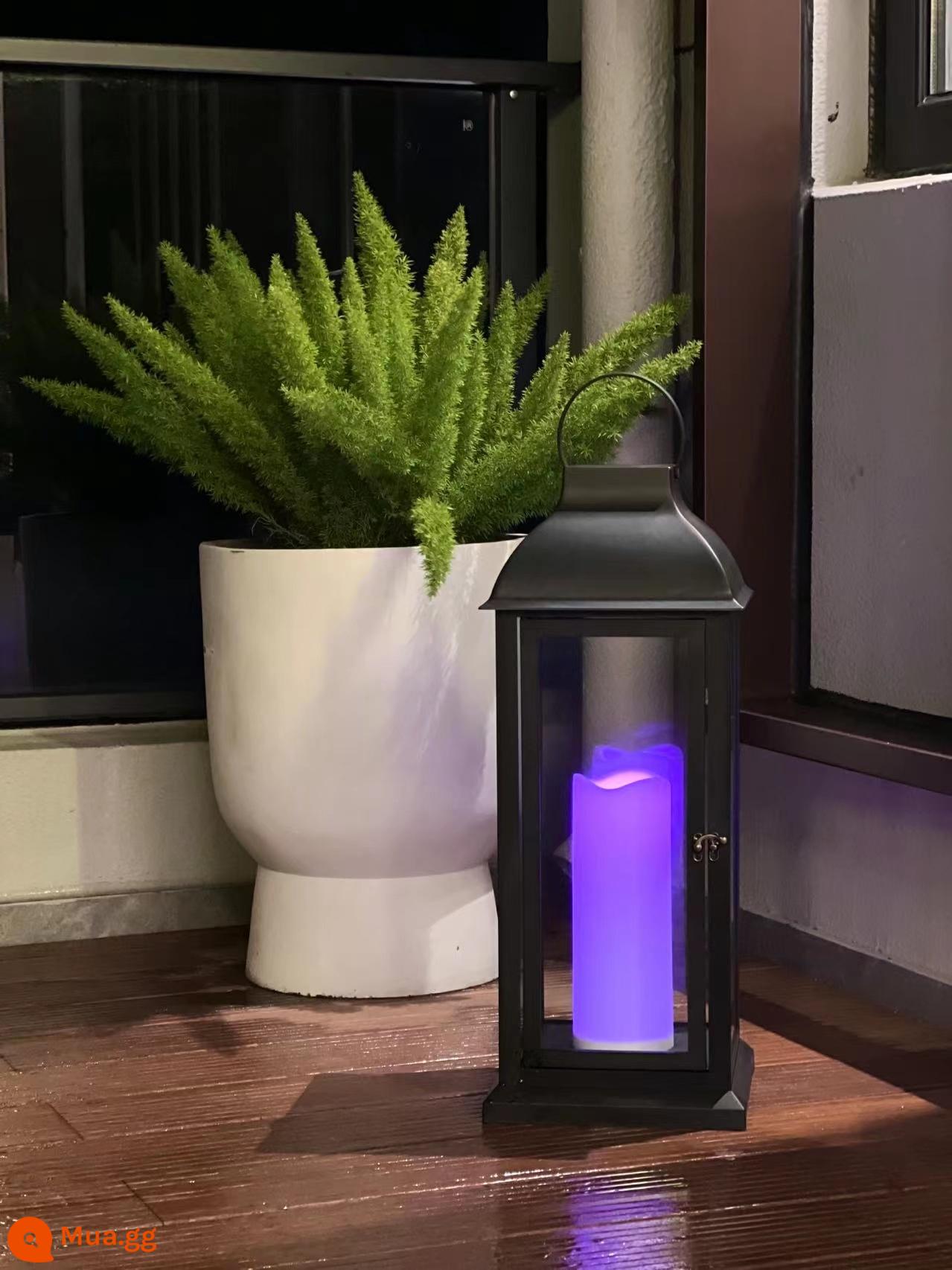 American Retro Outdoor Garden Mô phỏng Sàn nến Mở cửa Gale Light - đen