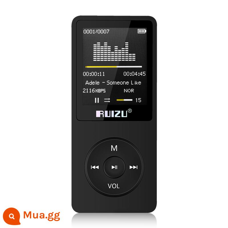 Máy nghe nhạc mp3 di động Ruizu nhỏ mp4 phiên bản sinh viên nghe bài hát chuyên dụng Bluetooth Walkman nghe bài hát tiếng Anh - [đen]