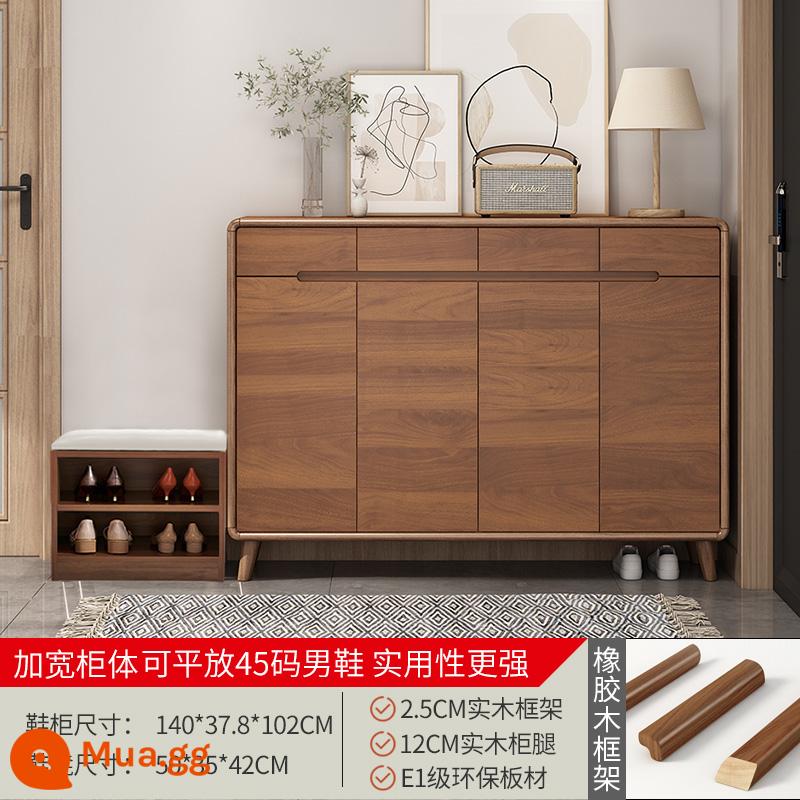 Tủ giày cửa nhà khung gỗ công suất lớn tủ hiên phong cách Trung Quốc mới ban công tủ lưu trữ tủ hội trường tối giản hiện đại - Bốn cửa, bốn ngăn kéo, 140+ ghế thay giày kết hợp