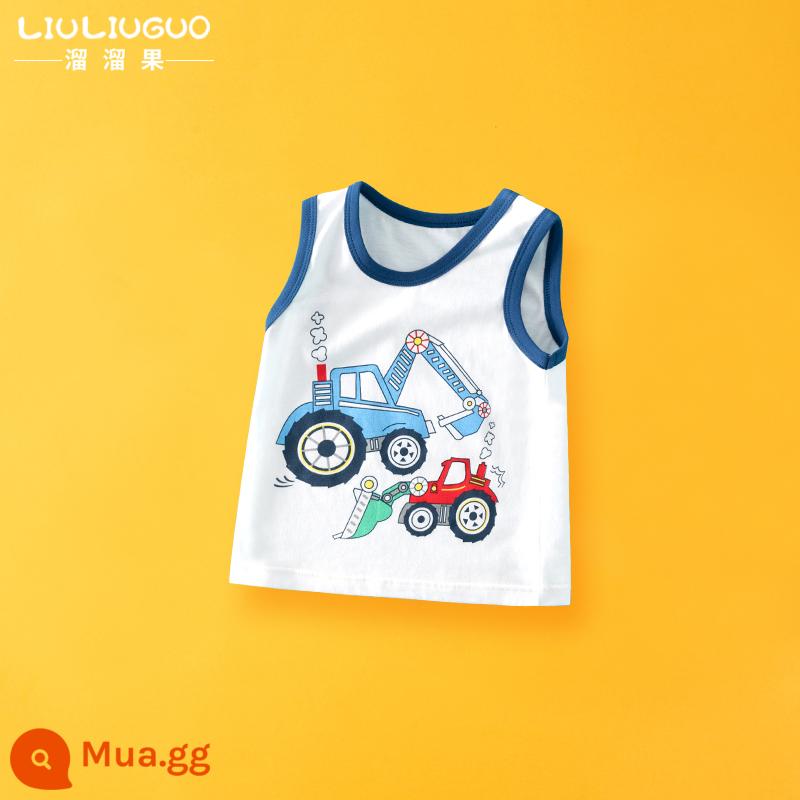 Áo Vest Cho Bé Mùa Hè Mỏng Cotton Nguyên Chất Áo Vest Trẻ Em Bên Trong Mặc Bé Gái Treo Áo Mùa Hè Đáy Bé Trai - máy xúc vest ngắn tay