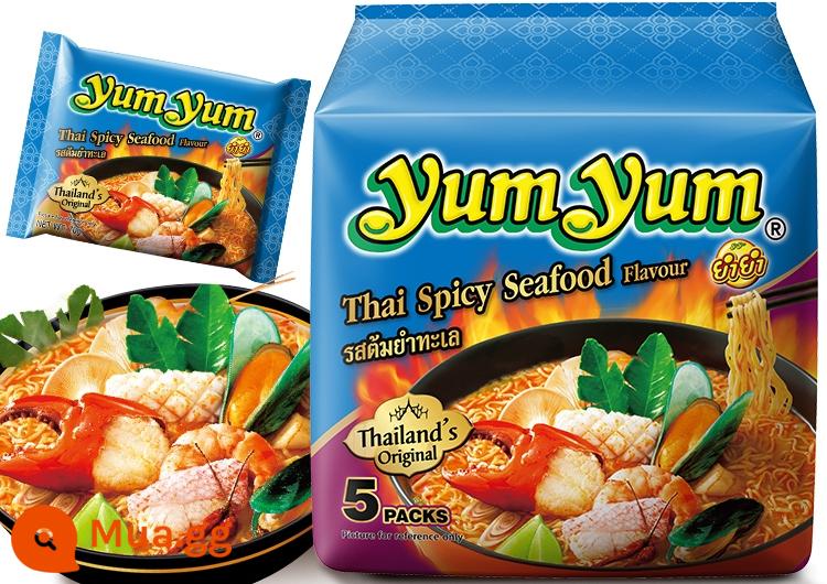 Yangyang súp âm mùa đông kiểu Thái mì ăn liền tôm chua nóng yumyum túi thực phẩm ăn liền mì ăn liền ramen mì gà tây cửa hàng hàng đầu - 5 túi] Mì cay hải sản 70g*5