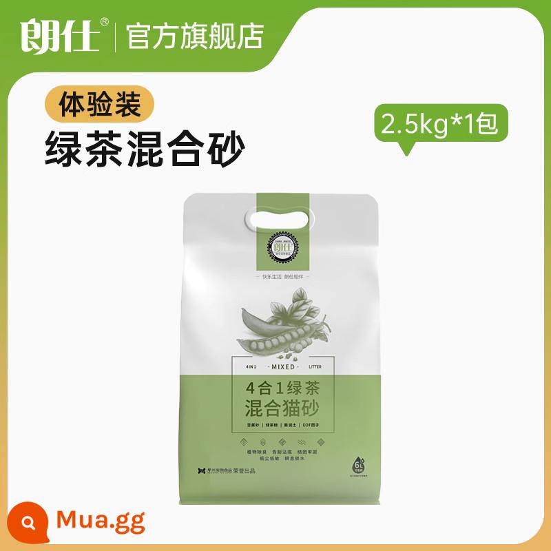 Langshi đậu phụ mèo miễn phí vận chuyển 10kg khử mùi ít bụi mèo con nguyên bản than hoạt tính có thể xả nhà vệ sinh cho mèo khử mùi - Trà xanh hỗn hợp 4 trong 1 cho mèo