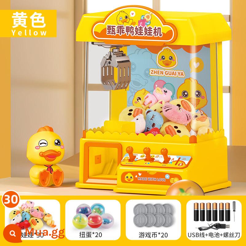 Kẹp búp bê máy trẻ em đồ chơi bé gái gashapon máy mini nhà nhỏ quá khổ kẹp búp bê bé trai quà tặng sinh nhật - [Đồng xu nâng cấp màu vàng] 30 búp bê + 20 gashapon + 20 đồng xu + cáp USB + tuốc nơ vít pin