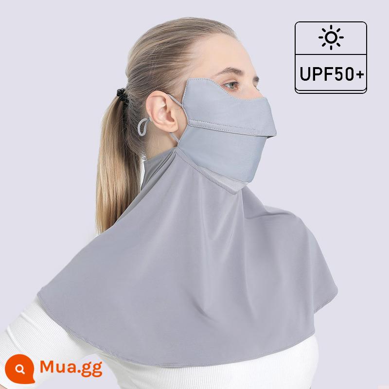 maskplus kem chống nắng mặt nạ chống tia cực tím cho nữ mùa hè phần mỏng bảo vệ cổ mở mặt nạ thời trang ba chiều thoáng khí cho nam - Màu xám cá tính [5203] Kiểu khăn choàng Anti-UVUPF50+