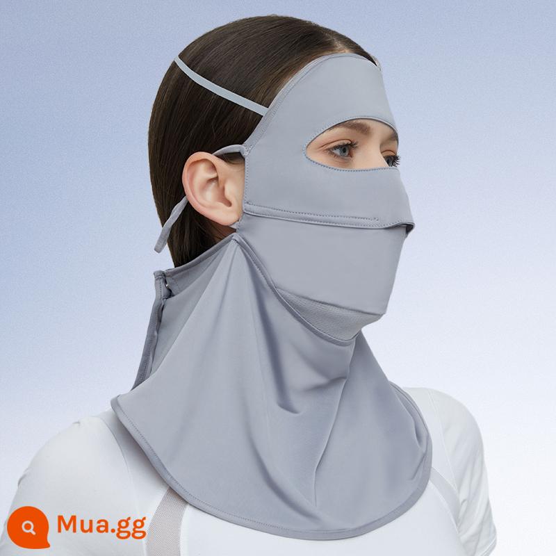 Xiangxiu đề xuất maskplus mặt nạ chống nắng mùa hè mỏng chống tia cực tím cho nữ mặt nạ lái xe toàn mặt - Kiểu ④ Màu xám tính khí [Chiều dài 5208] Bảo vệ cổ chống tia cực tím UVUPF50+