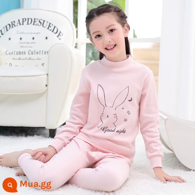 Catman Bé Gái Quần Áo Mùa Thu Quần Vệ Sinh Trẻ Em Lớn Bé Gái Cotton Bộ Đồ Lót Trẻ Em Thanh Thiếu Niên Cotton Nguyên Chất Bộ Đồ Ngủ Áo Len Cotton - M18109 - Cổ trung tâm