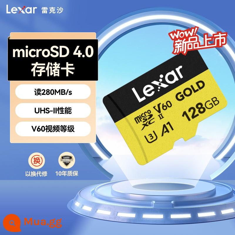 Thẻ nhớ Lexar 128G 1T điện thoại di động máy bay không người lái Thẻ nhớ MicroSD TF 256G cửa hàng hàng đầu - Vàng 128G (thẻ tốc độ cao V60 280MB/S)