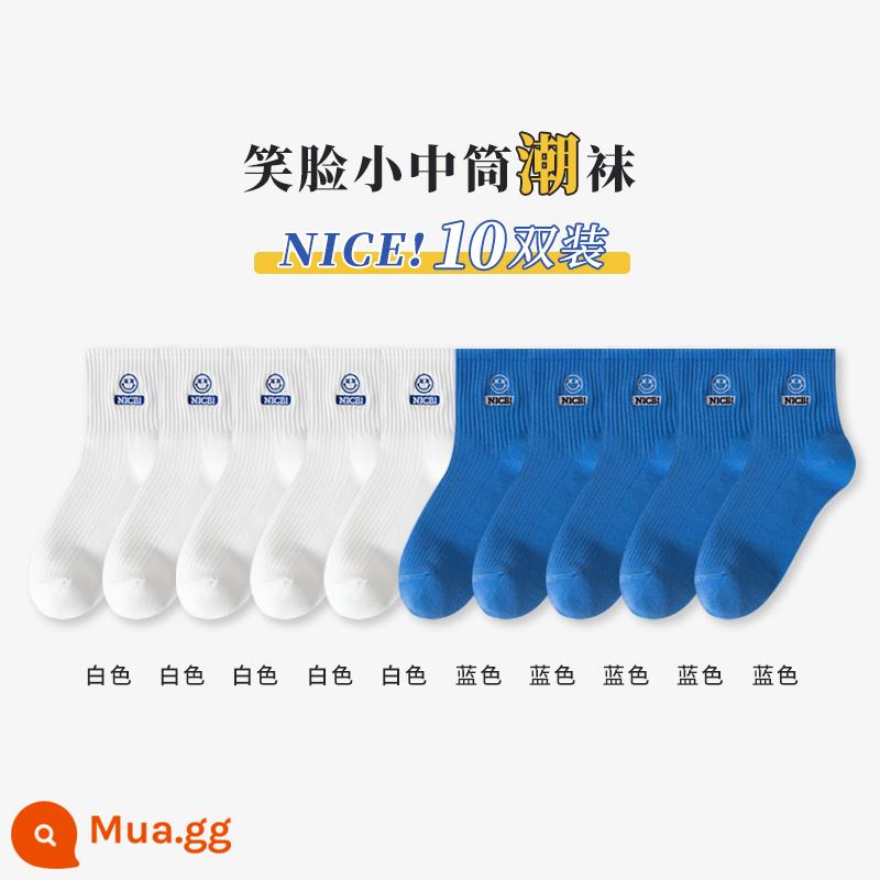 Vớ nam nam cotton nguyên chất Plus nhung dày mùa đông giữa ống tất cotton khử mùi chống vận động viên vớ thể thao - Gói Đôi C-10 Kết Hợp